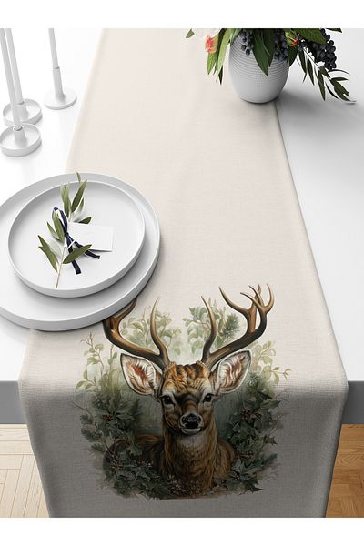 Bertille Home New Year's Series - 140X40 cm Digital Printed Christmas Runner