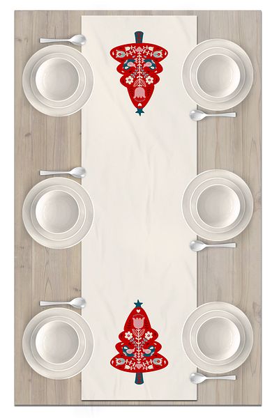Bertille Home Πρωτοχρονιάτικη Σειρά - Χριστουγεννιάτικος δρομέας 140x40 cm με ψηφιακή εκτύπωση