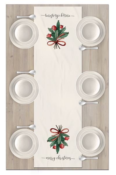 Bertille Home New Year's Series - 140X40 cm Digital Printed Christmas Runner