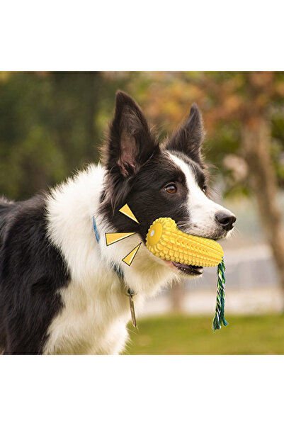 Holidog Köpek Diş Sağlığına Yardımcı Diş Kaşıma Isırma Çekiştirme Oyuncağı Mısır Şekilli