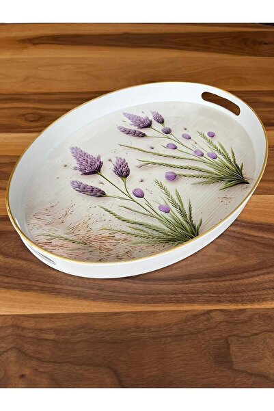 Panoramas Home Large Oval Serving - Tea Brown Color, Non-Slip Embossing, Whea...