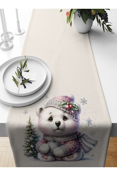 Bertille Home New Year's Series - 140X40 cm Digital Printed Christmas Runner