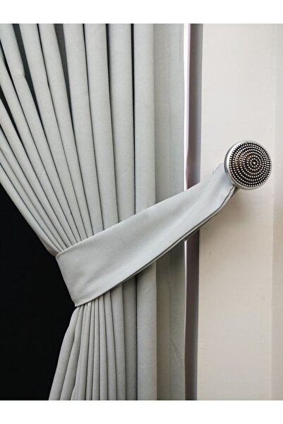 Evdepo Home Light Gray Solid Color Background Curtain, Straight Sewing Without Pleats, Extrafor Shirring, Single Wing