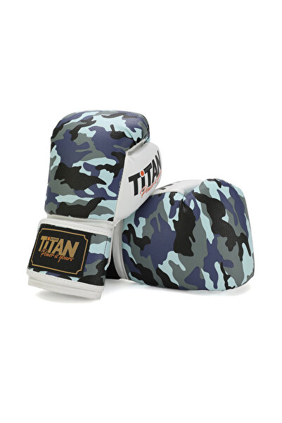 Titan Sport قفازات ملاكمة مموهة باللون الأزرق الفاتح