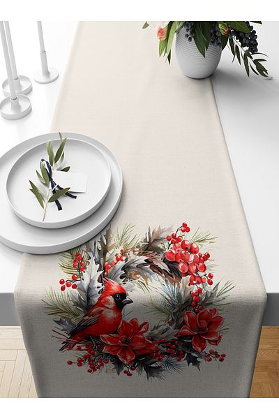 Bertille Home New Year's Series - 140X40 cm Digital Printed Christmas Runner