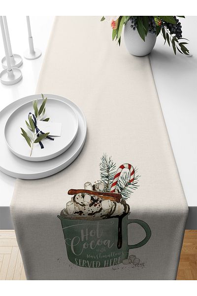 Bertille Home New Year's Series - 140X40 cm Digital Printed Christmas Runner