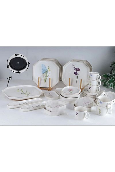 AROW Paola 6-Person Porcelain Breakfast Set - 37 Pieces