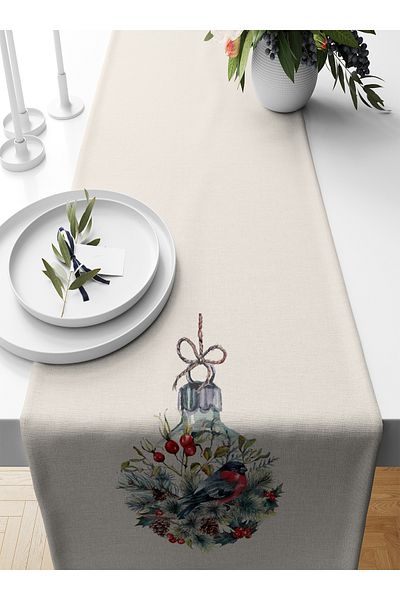 Bertille Home New Year's Series - 140X40 cm Digital Printed Christmas Runner