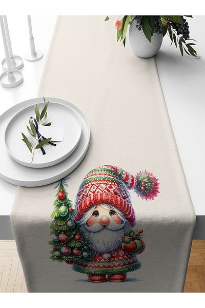 Bertille Home New Year's Series - 140X40 cm Digital Printed Christmas Runner