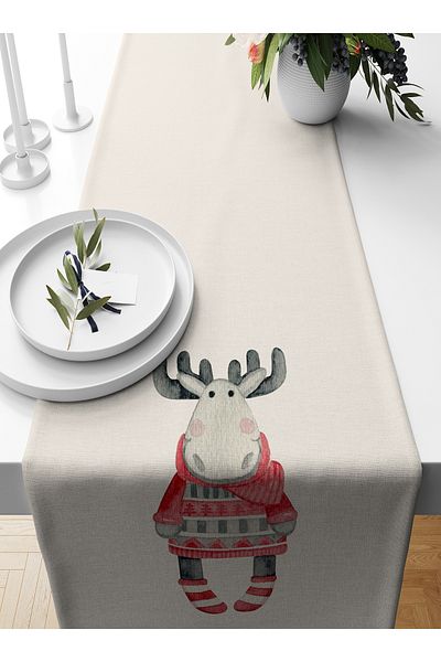 Bertille Home New Year's Series - 140X40 cm Digital Printed Christmas Runner