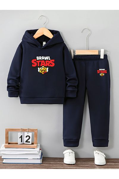 Let's Wear Комплект от мъжки суитшърт и анцуг Brawl Stars Premium от трета прежда - 2 части