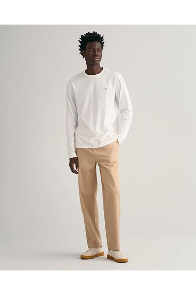 Gant Men's Regular Fit Crew Neck T-Shirt-Beige