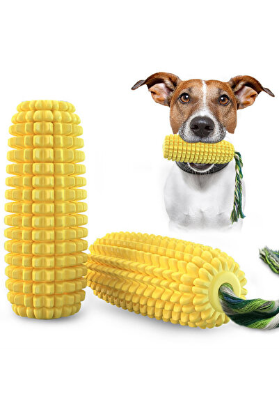 Holidog Köpek Diş Sağlığına Yardımcı Diş Kaşıma Isırma Çekiştirme Oyuncağı Mısır Şekilli