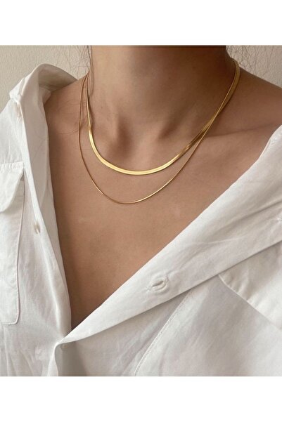 CHARMLUCKY Çelik 2 li zincir kolye