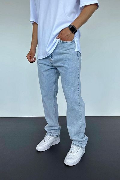 BDRMAN Baggy Acid Washed Light Blue Color Jeans