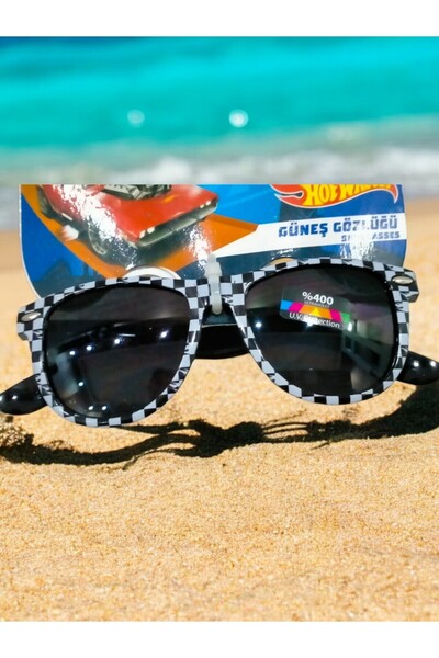 HOT WHEELS Lisanslı, Organik Camlı Ultraviyole Korumalı Çocuk Güneş Gözlüğü, CE Belgeli. Licensed by Mattel.