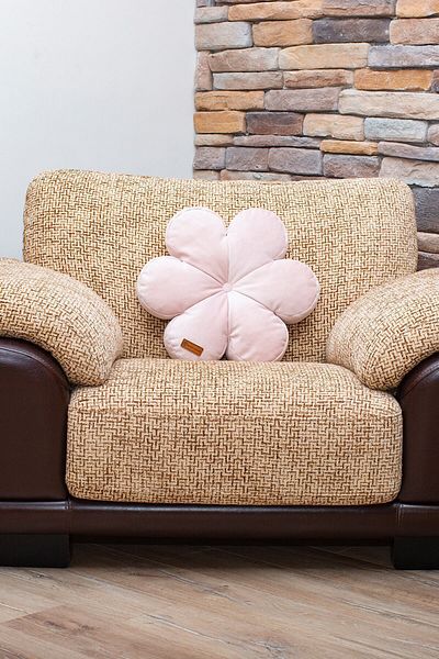 Rayda Home وسادة زهور مخملية مملوءة بلون مسحوق مزخرف مقاس 42*42 سم