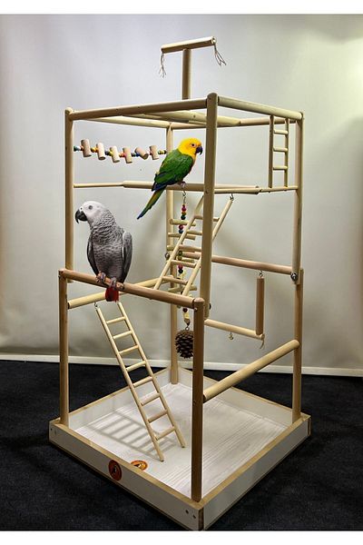 Paks Pet Parrot Play Stand 55 x 55 x 110 cm Compatible for Large Parrots