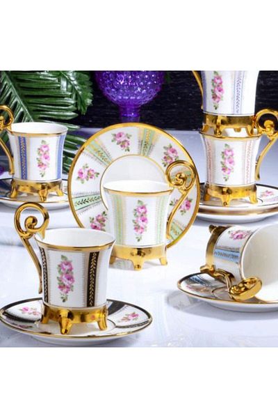 Kosova Briella 6-Person Coffee Cup Set - Muba Concept with Legs