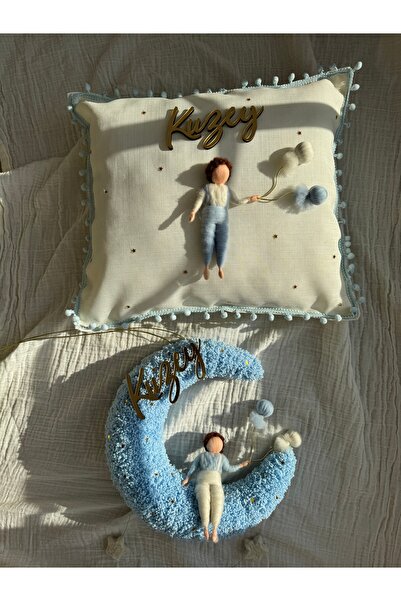 Pure Erkek bebek ledli keçe bebekli kapı süsü