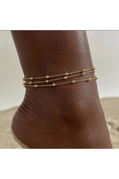 derokas 316 L Steel Heels - Chain Anklet Set of 3
