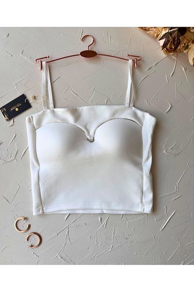İntive Lingerie Chole Imported Cotton Crop Bustier - Chest Cut-Out and Ring Detail