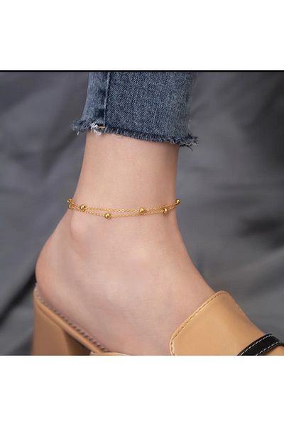 derokas Stainless 316 Steel - 2-Piece Anklet Set with Heels