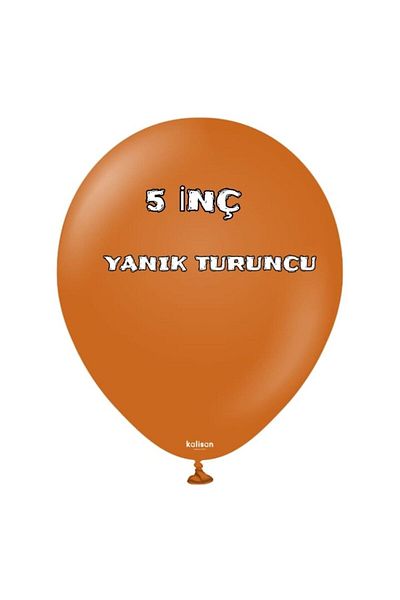 asöy Kalisan Retro Burnt Orange 5 Inch Small Size 10 Pieces Retro Pastel Matte Balloon