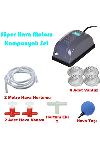 PETVİLLA AKVARYUM Akvaryum Hava Motoru 3w Hava Seti
