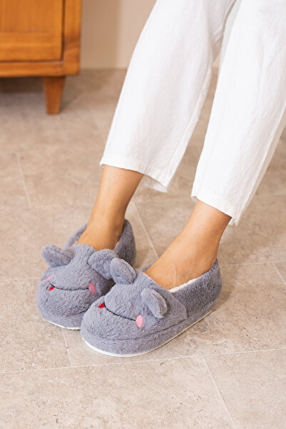 bykujo Χειμερινά Γυναικεία Σπίτι Παπούτσια - Κέντημα με Φιγούρα Βάτραχου, Αντιολισθητική Σόλα