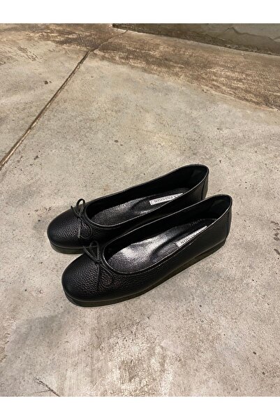 LA PASSION HAKİKİ DERİ TAMAMI EL YAPIMI FLOTER SİYAH BABET