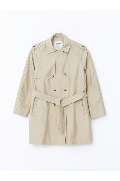 LC Waikiki Girl's Shirt Collar Trench Coat