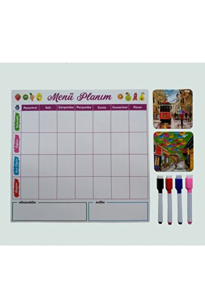 Giftsturkiye خطة قائمة My Magnet مقاس 33 × 32 سم - قاعدة مغناطيس للثلاجة