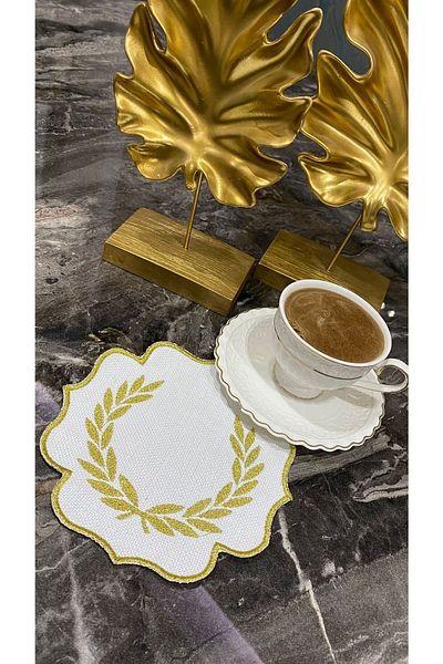 Soft Colours 2 قطعة مناديل تقديم الكوكتيل بنمط العذراء الذهبية