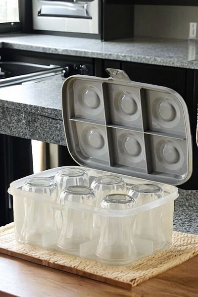 decorev Practical 12-Pack Tea Cup Carrying Box Picnic Tea Cup Carrying Apparatus