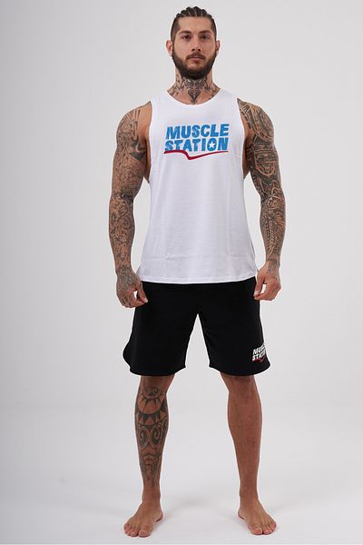Muscle Station قميص داخلي أبيض من Musclestation Toughman-TKR - للتمرين