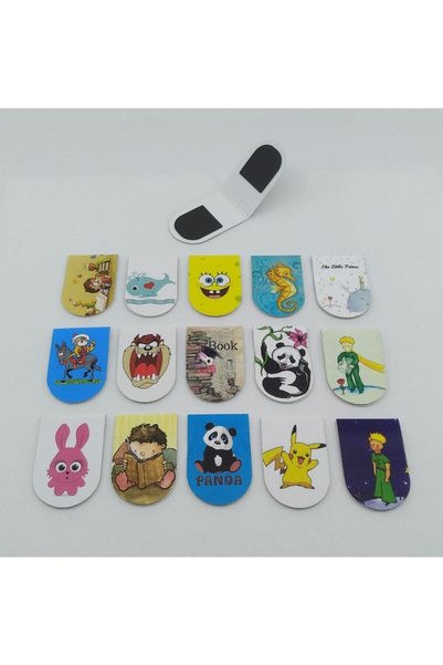 Giftsturkiye Magnetic Bookmark, Small Size, for Children, 15 Pieces