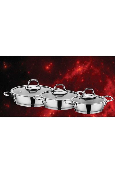 Brillant 16/18/20 Cm 6 Piece Stainless Steel Cookware Set - Thick Sole
