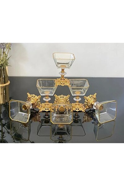 atabey home 6 Pieces Cast Metal Legs with Gold Detail Magnolia-bowl-ice cream-sugar bowl lava krn260