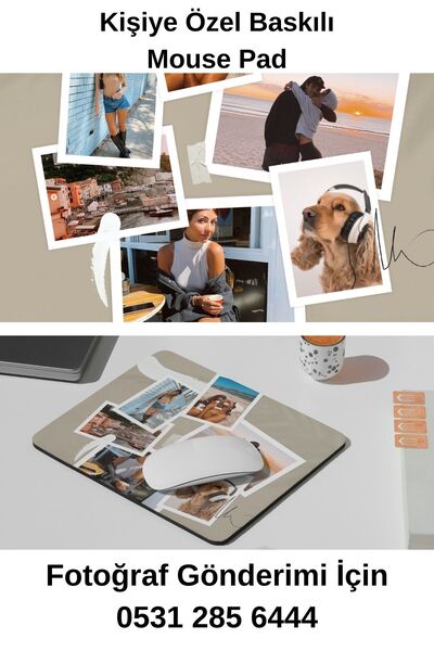 MAĞAZA DEPOM Kişiye Özel Mouse Pad, Kişiselleştirilebilir, Kolaj Mouse Pad, S...