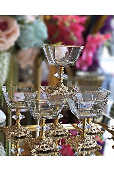 atabey home 6 Pieces Cast Metal Legs with Gold Detail Magnolia-bowl-ice cream-sugar bowl lava krn260