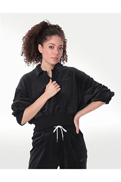 Nike Sportswear A1 Velour Polo Collar Kadın Sweatshirt