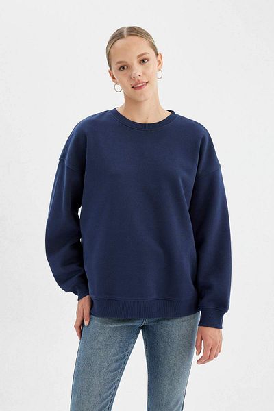 DeFacto DFC - Back To School Oversize χοντρό φούτερ - Crew Neck