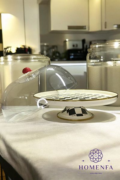 Paçi Elite Class Checkerboard Patterned Cake Jar