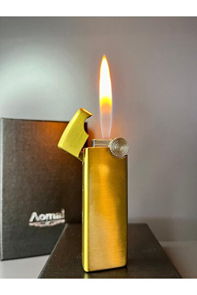AOMAİ Zippo Tarz Slim Model Gazlı Ve Taşlı Çakmak