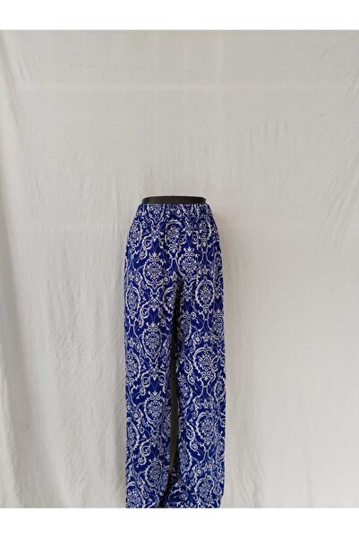 Gül Tekstil mavi geniş paça pantolon