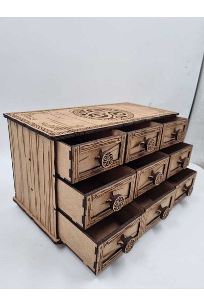 Mu Art Ahşap Дървен органайзер за чекмеджета 35 см x 16 см x 19 см
