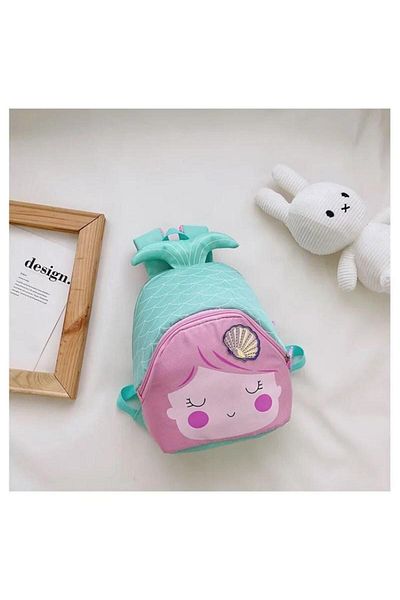 The Cloudish Shop Girl's Green Mermaid Backpack - Medium Size, Waterproof
