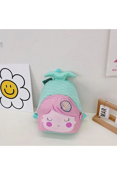 The Cloudish Shop Girl's Green Mermaid Backpack - Medium Size, Waterproof