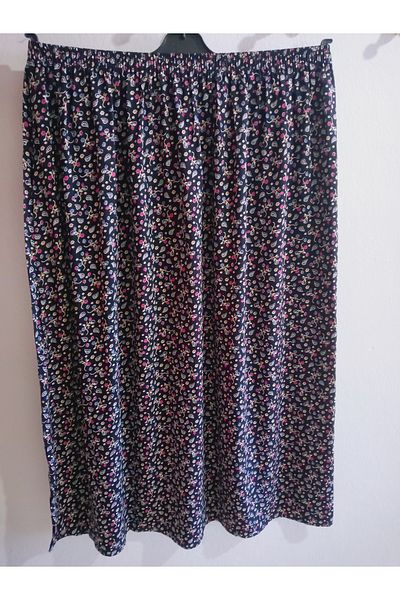 hoaryage Fusta de mama lungime maxi din tesatura de viscoza cu model cu talie elastica